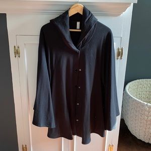 American Apparel hooded black sweatshirt poncho